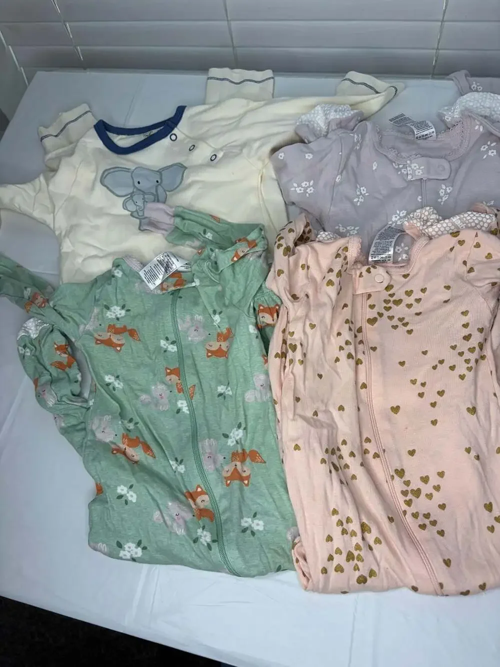 Baby Girl Footed Cotton Pajamas Sleep N Play Lot